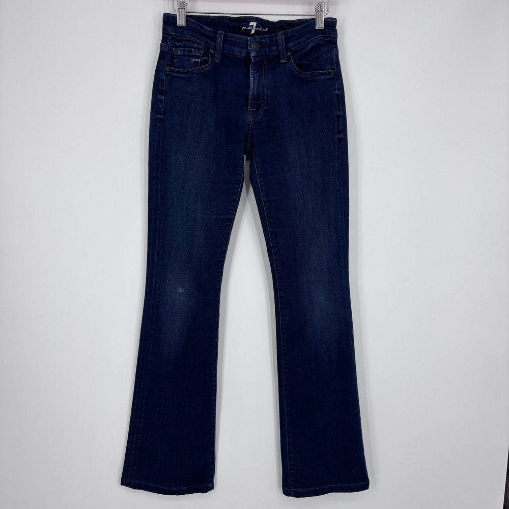 7 For All Mankind Bootcut Jeans Womens 27 Dark Blue Stretch Denim AU0156779